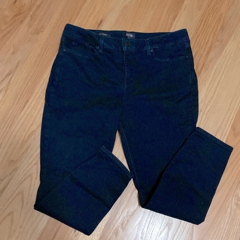 NYDJ AMI Skinny Lift Tuck Jeans Womens Plus Size 16P Stretch dark navy denim